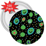 Doodle Dot Drawing 3  Buttons (100 pack) 