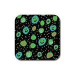 Doodle Dot Drawing Rubber Coaster (Square)