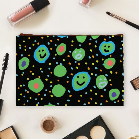 Doodle Dot Drawing Cosmetic Bag (Large) from ArtsNow.com Front