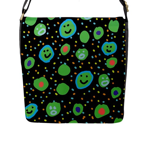 Doodle Dot Drawing Flap Closure Messenger Bag (L) from ArtsNow.com Front