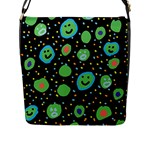 Doodle Dot Drawing Flap Closure Messenger Bag (L)