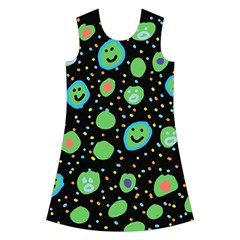 Doodle Dot Drawing Kids  Short Sleeve Velvet Dress from ArtsNow.com Front