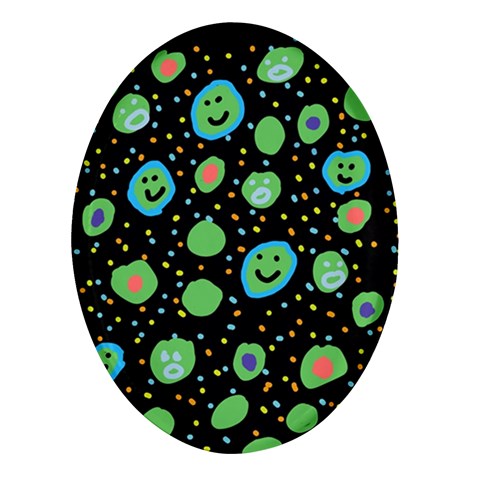 Doodle Dot Drawing Oval Glass Fridge Magnet (4 pack) from ArtsNow.com Front