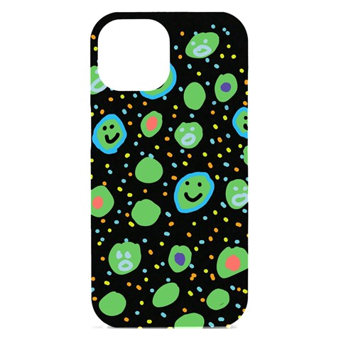 Doodle Dot Drawing iPhone 15 Black UV Print PC Hardshell Case from ArtsNow.com Front