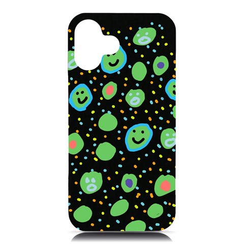 Doodle Dot Drawing iPhone 16 Plus Black UV Print PC Hardshell Case from ArtsNow.com Front