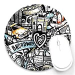 Doodle New York City Nyc Round Mousepad