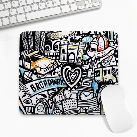 Doodle New York City Nyc Large Mousepad from ArtsNow.com Front