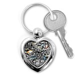 Doodle New York City Nyc Key Chain (Heart)