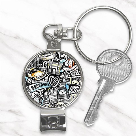 Doodle New York City Nyc Nail Clippers Key Chain from ArtsNow.com Front