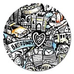 Doodle New York City Nyc Magnet 5  (Round)