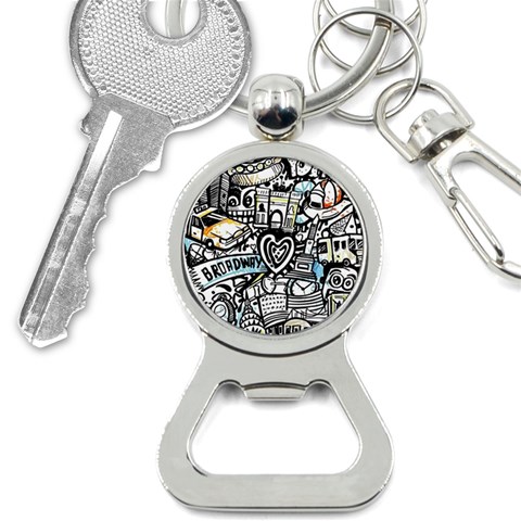 Doodle New York City Nyc Bottle Opener Key Chain from ArtsNow.com Front