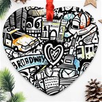 Doodle New York City Nyc Heart Ornament (Two Sides)