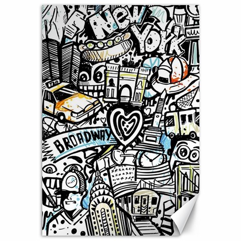 Doodle New York City Nyc Canvas 12  x 18  from ArtsNow.com 11.88 x17.36  Canvas - 1