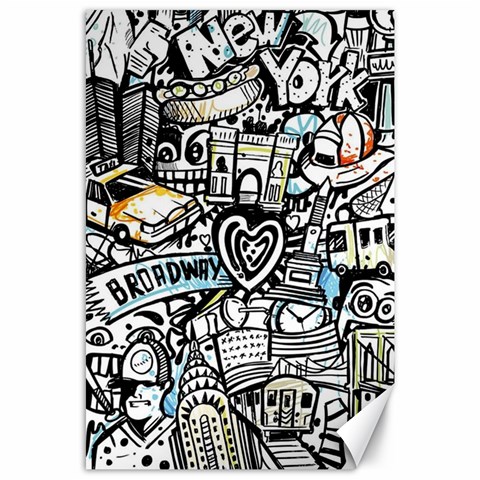 Doodle New York City Nyc Canvas 24  x 36  from ArtsNow.com 23.35 x34.74  Canvas - 1