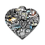 Doodle New York City Nyc Dog Tag Heart (One Side)