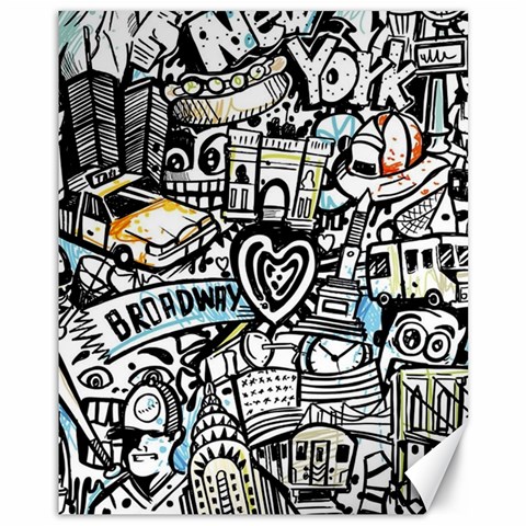 Doodle New York City Nyc Canvas 11  x 14  from ArtsNow.com 10.95 x13.48  Canvas - 1