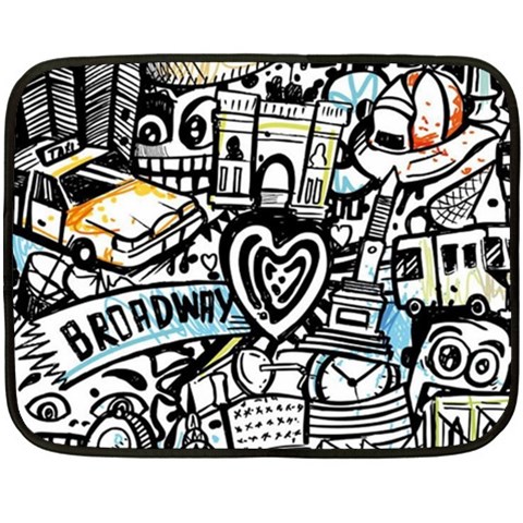 Doodle New York City Nyc Two Sides Fleece Blanket (Mini) from ArtsNow.com 35 x27  Blanket Front