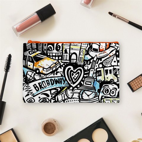 Doodle New York City Nyc Cosmetic Bag (Medium) from ArtsNow.com Front