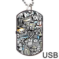 Doodle New York City Nyc Dog Tag USB Flash (Two Sides) from ArtsNow.com Back