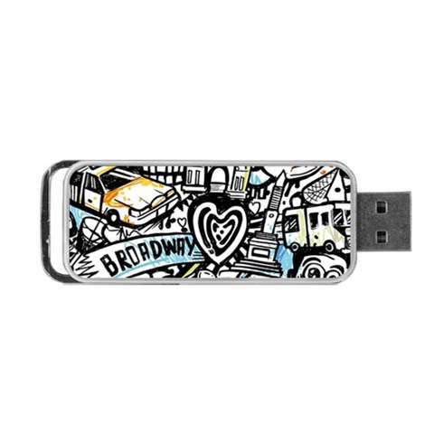 Doodle New York City Nyc Portable USB Flash (One Side) from ArtsNow.com Front