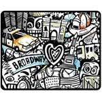 Doodle New York City Nyc Two Sides Fleece Blanket (Medium)