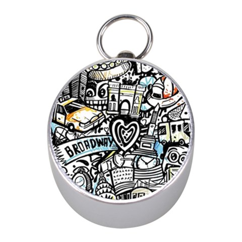 Doodle New York City Nyc Mini Silver Compasses from ArtsNow.com Front