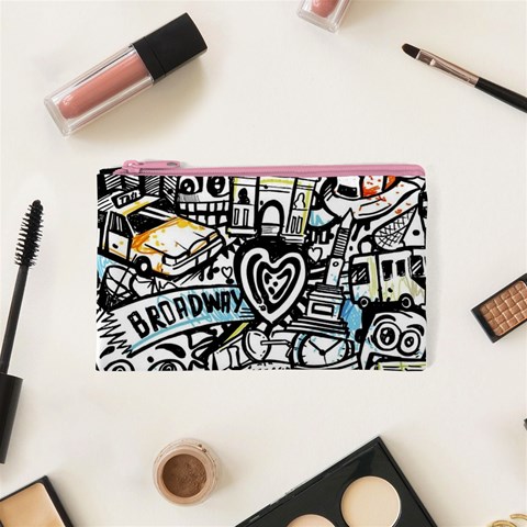 Doodle New York City Nyc Cosmetic Bag (XS) from ArtsNow.com Front