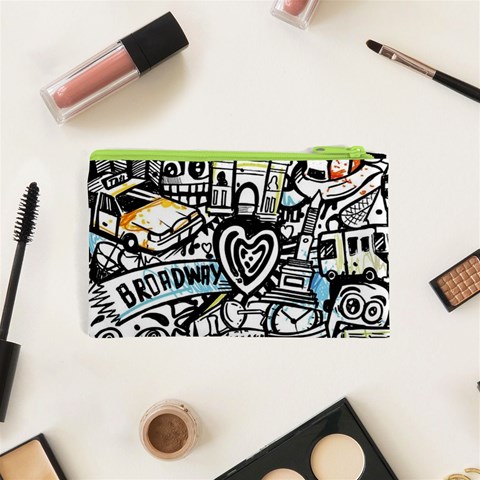 Doodle New York City Nyc Cosmetic Bag (XS) from ArtsNow.com Back