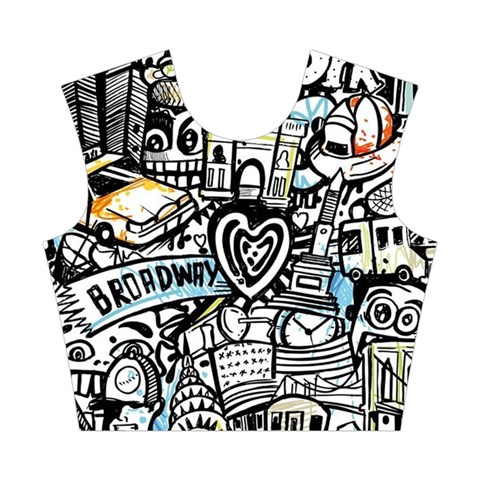 Doodle New York City Nyc Cotton Crop Top from ArtsNow.com Front