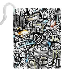 Doodle New York City Nyc Drawstring Pouch (4XL) from ArtsNow.com Back