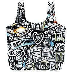 Doodle New York City Nyc Full Print Recycle Bag (XXXL) from ArtsNow.com Front