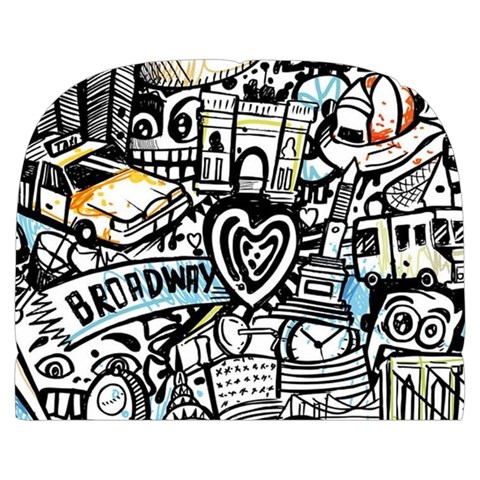 Doodle New York City Nyc Make Up Case (Large) from ArtsNow.com Front