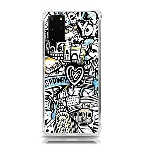 Doodle New York City Nyc Samsung Galaxy S20 Plus 6.7 Inch TPU UV Case from ArtsNow.com Front