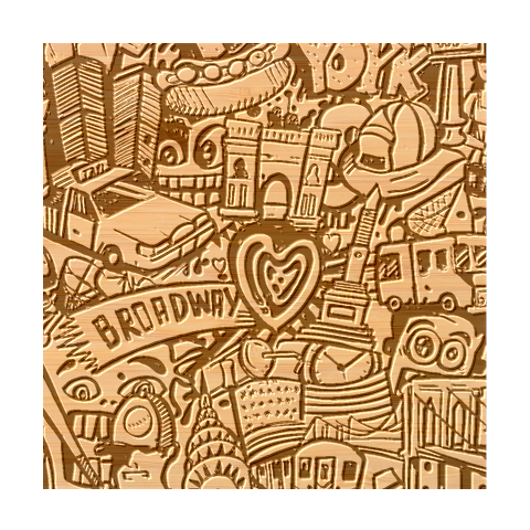 Doodle New York City Nyc Bamboo Coaster Set from ArtsNow.com Coaster 1