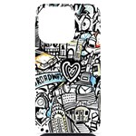 Doodle New York City Nyc iPhone 14 Pro Black UV Print PC Hardshell Case