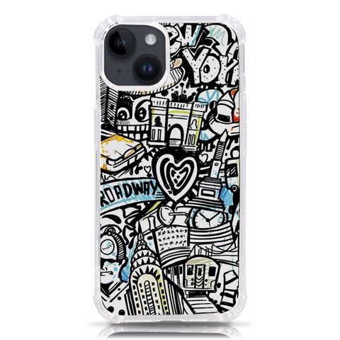 Doodle New York City Nyc iPhone 14 TPU UV Print Case from ArtsNow.com Front