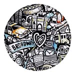 Doodle New York City Nyc Round Glass Fridge Magnet (4 pack)