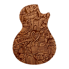 Doodle New York City Nyc Guitar Shape Wood Guitar Pick Holder Case And Picks Set from ArtsNow.com Front