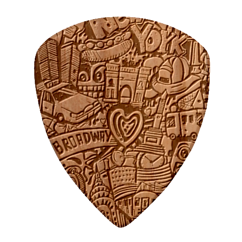 Doodle New York City Nyc Guitar Shape Wood Guitar Pick Holder Case And Picks Set from ArtsNow.com Pick