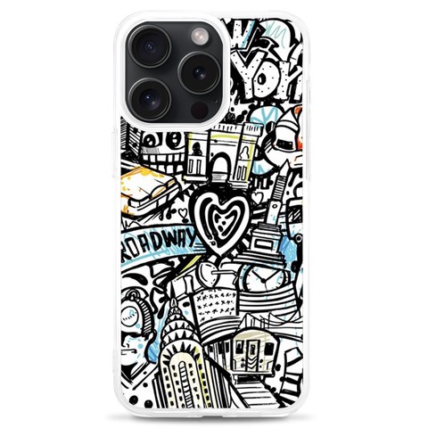 Doodle New York City Nyc iPhone 15 Pro Max TPU UV Print Case from ArtsNow.com Front