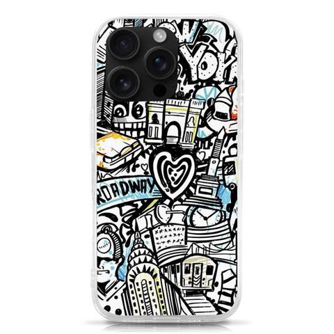 Doodle New York City Nyc iPhone 16 Pro TPU UV Print Case from ArtsNow.com Front