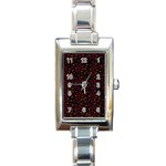 Pattern Ha Ha Ha  Abstract Black Dark Doodle Hahaha Pattern Physco Rectangle Italian Charm Watch