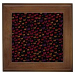 Pattern Ha Ha Ha  Abstract Black Dark Doodle Hahaha Pattern Physco Framed Tile