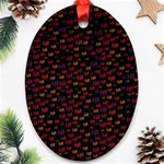 Pattern Ha Ha Ha  Abstract Black Dark Doodle Hahaha Pattern Physco Ornament (Oval)