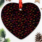 Pattern Ha Ha Ha  Abstract Black Dark Doodle Hahaha Pattern Physco Ornament (Heart)