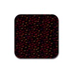 Pattern Ha Ha Ha  Abstract Black Dark Doodle Hahaha Pattern Physco Rubber Coaster (Square)