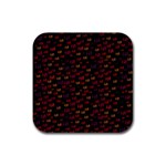 Pattern Ha Ha Ha  Abstract Black Dark Doodle Hahaha Pattern Physco Rubber Square Coaster (4 pack)