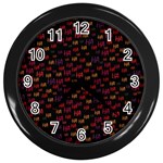 Pattern Ha Ha Ha  Abstract Black Dark Doodle Hahaha Pattern Physco Wall Clock (Black)