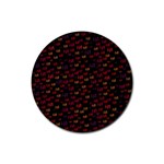 Pattern Ha Ha Ha  Abstract Black Dark Doodle Hahaha Pattern Physco Rubber Round Coaster (4 pack)