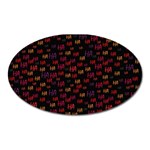 Pattern Ha Ha Ha  Abstract Black Dark Doodle Hahaha Pattern Physco Oval Magnet